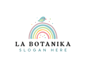 Bohemian - Rainbow Boho Bird logo design