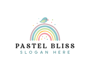 Rainbow Boho Bird logo design