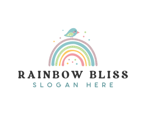 Rainbow Boho Bird logo design