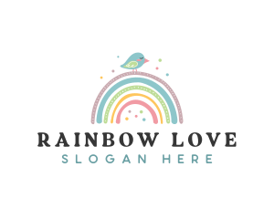 Rainbow Boho Bird logo design