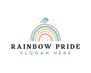 Rainbow Boho Bird logo design