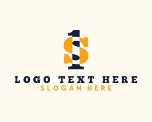 Letter S - Banking S & 1 Monogram logo design