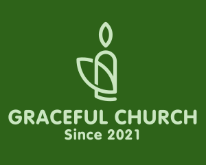 Green Leaf Candle logo design