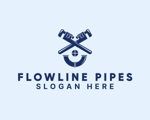 Pipe Wrench Plumbing Pipe logo design