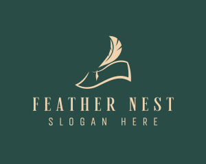  Paper Feather Quill logo design