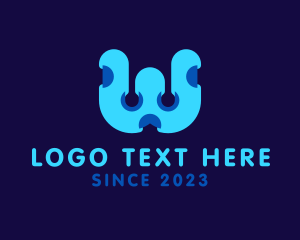 Dots - Cyber Letter W logo design