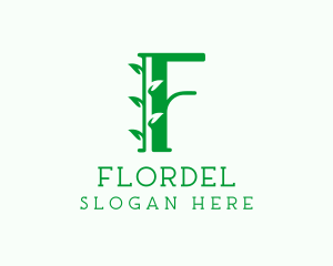 Plant Leaf Letter F logo design