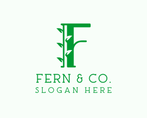 Plant Leaf Letter F logo design