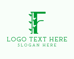 Vegetarian - Plant Leaf Letter F logo design