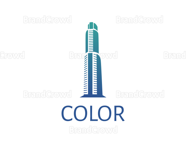 Gradient Blue Building Logo