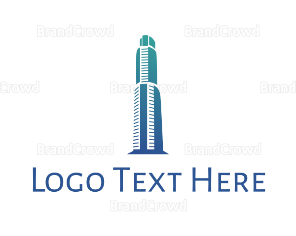 Gradient Blue Building Logo