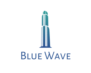 Gradient Blue Building logo design