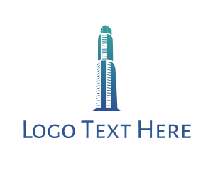 Gradient Blue Building Logo