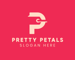 Shopping Tag Letter P logo design