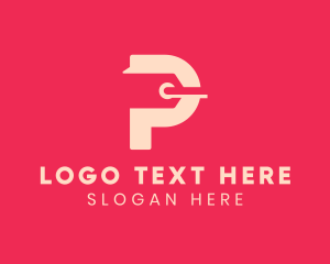 Negative Space - Shopping Tag Letter P logo design