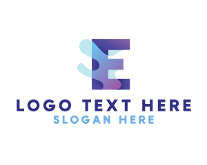 Alphabet - Modern Letter E logo design