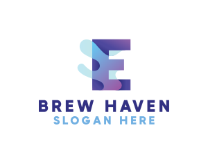 Brew - Modern Letter E logo design