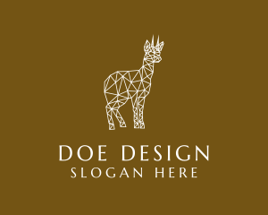 Geometric Deer Animal logo design