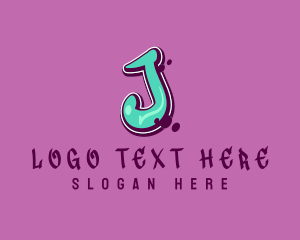Colorful - Modern Graffiti Letter J logo design