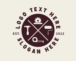 Serviceman - Hipster Carpenter Tools logo design