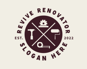 Renovator - Hipster Carpenter Tools logo design