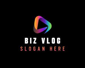 Vlogging Play Button logo design