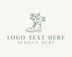Boots - Gardening Floral Boots logo design