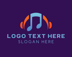 Quarter Note - Music Streaming Playlist logo design
