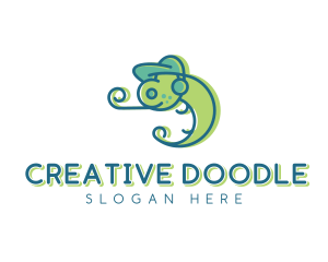 Doodle - Chameleon Lizard Doodle logo design