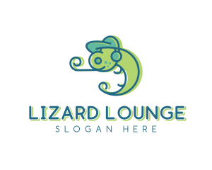 Chameleon Lizard Doodle logo design