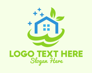 Cleaner - Fresh Clean Eco House logo design