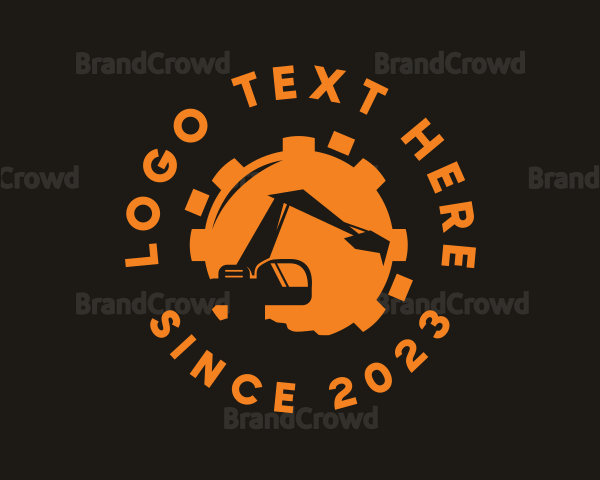 Orange Cog Excavator Logo