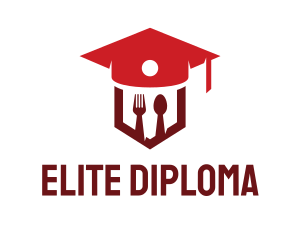 Diploma - Graduation Hat Cutlery logo design