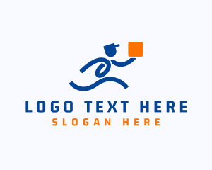 Logistics - Courier Express Delivery Man logo design