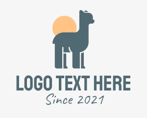 Wildlife Conservation - Little Llama Sunset logo design