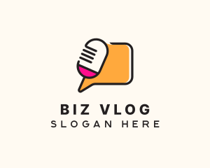 Vlog - Podcast Chat Forum logo design