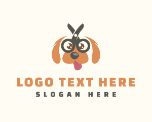 Canine - Grooming Scissors Pet Dog logo design
