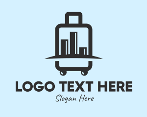 Suitcase - Bar Chart Suitcase logo design