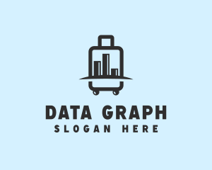 Bar Chart Suitcase logo design