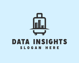 Stats - Bar Chart Suitcase logo design