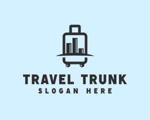 Suitcase - Bar Chart Suitcase logo design