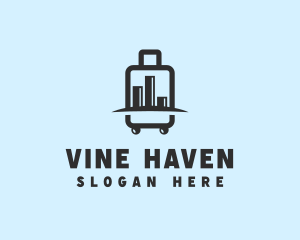 Bar Chart Suitcase logo design