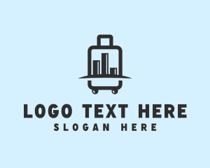 Stroller - Bar Chart Suitcase logo design