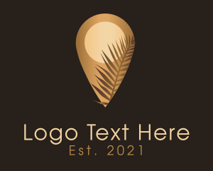 Travel - Palm Beach Location Pin logo design