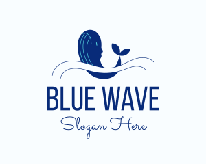 Blue Humpback Whale logo design