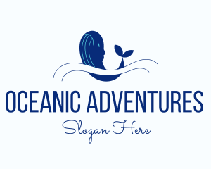 Blue Humpback Whale logo design