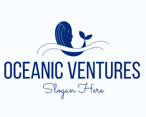 Blue Humpback Whale logo design