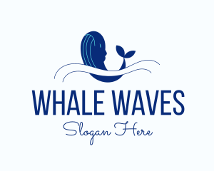 Blue Humpback Whale logo design