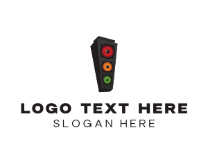 Volume - Traffic Light Speaker logo design