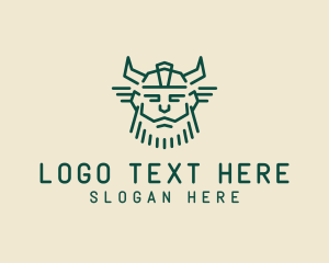 Face - Viking Warrior Horn logo design